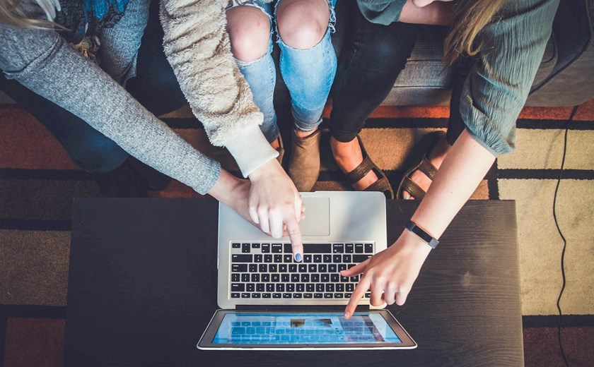 Women looking at laptop screen - shopping